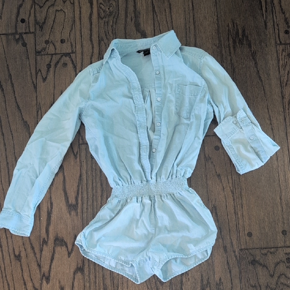 Victoria's Secret Light Blue Button-Front Romper